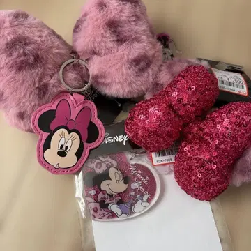 미니 레오파드 무늬 핑크 3종 세트 디즈니 아베일