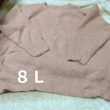 리브 크루넥 스웨터 8L 핑크