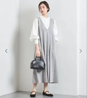 united arrows V넥 저지 원피스