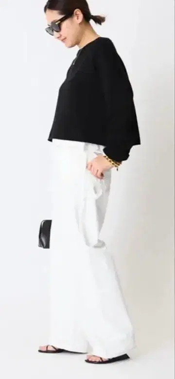 Lee 페인터 화이트 와이드 팬츠 38