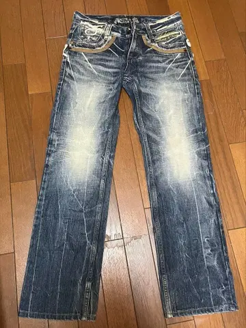 REDPEPPER 레드페퍼 데미지 가공 다크 블루 데님 청바지