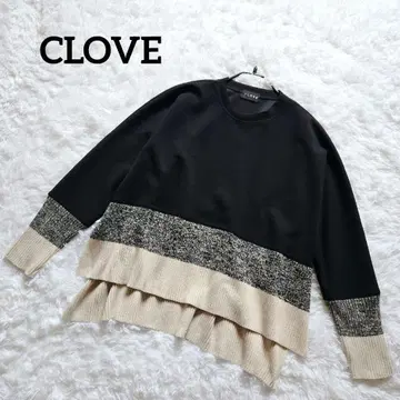 컨디션 최상 CLOVE 야마다야 니트 절개 본딩 풀오버 9호