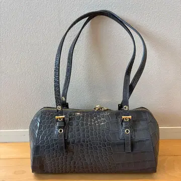 그레이 크로커다일풍 핸드백
