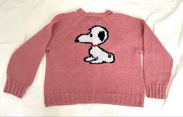 스누피 니트 스웨터 핑크 80s 레트로 클리닝 완료