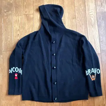 PICONE BRAVO 후드 부착 가디건 블랙