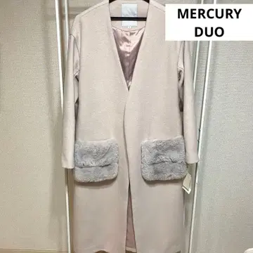 [택 포함 새상품] MERCURY DUO 노카라 롱 코트 퍼 포함