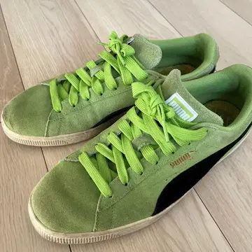 PUMA 스웨이드 그린/블랙 28cm 피스타치오