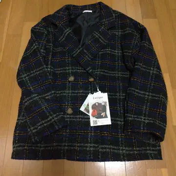 미사용 새상품 Lutique 체크 무늬 더블 브레스트 자켓