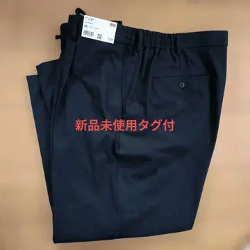 [ 미사용 새상품 택 포함 ] UNIQLO 턱 와이드 팬츠 4XL 네이비