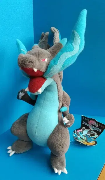 포켓몬 센터 메가 리자몽X 봉제 인형 전체 길이 약 30cm