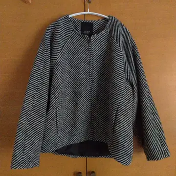 스튜디오 CLIP 노카라 코쿤 코트 블랙