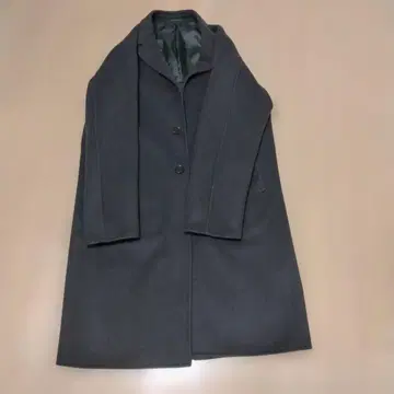 다크 그레이 체스터 코트 울 혼방