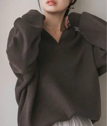 * noble * 접결 턱 편직 후드 풀오버 브라운 새상품