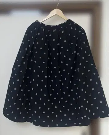 미사용 새상품 SM2 도트 플로키 프린트 롱 스커트 블랙