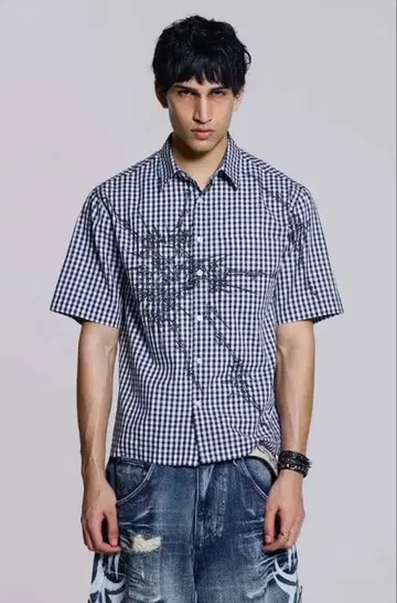 Jaded London Blue Atom Checked Shirt