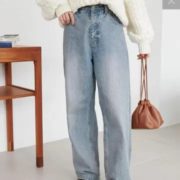 하이웨스트 스트레이트 데님 라이트 블루