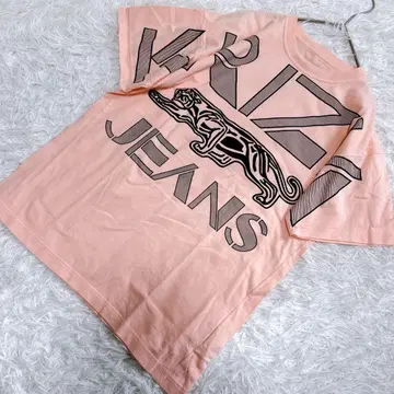 KRIZIA JEANS 크리치아(S) 반팔 티셔츠 빅 로고 핑크