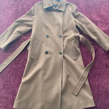 ANTENNE 카멜 더블 브레스트 롱 코트 캐시미어 100%