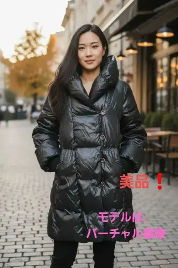 후드 부착 블랙 다운 자켓 Deargue38