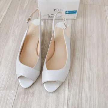 오픈토 슬링백 펌프스 화이트 결혼식 입학식 졸업식