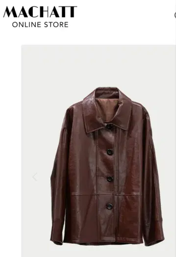 시착만 한 상품 MACHATT 에코 가죽 자켓 브라운