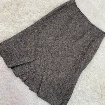 INDIVI 밑단 플레어 울 스커트 브라운 40 오피스 깔끔 고급