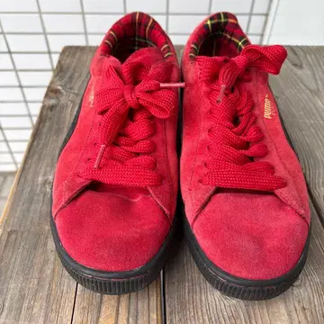 PUMA 레드 스웨이드 스니커즈