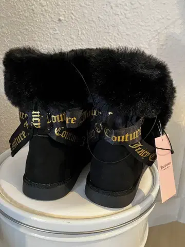 쥬시 꾸뛰르 퍼 플랫 부츠 juicy couture 블랙