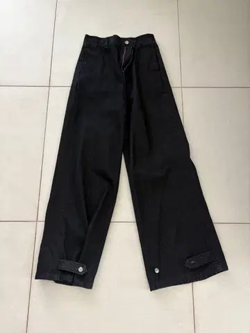 블랙 와이드 데님 팬츠 S 사이즈