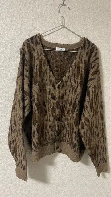 [ Perushu ] 모헤어 라이크 레오파드 가디건