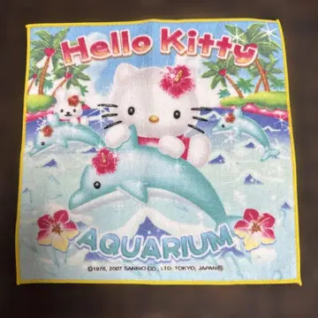 지역 한정 키티 미니 타월 수족관 한정판 돌고래 헬로키티