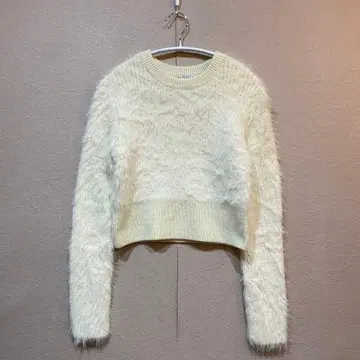 ZARA 자라 퍼 니트 스웨터 EUR M 아이보리