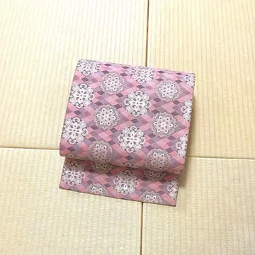 핑크 보라색 계열 은사 오비(약 27.3cm) 나고야 오비