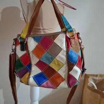 멀티 컬러 다이아몬드 패턴 백