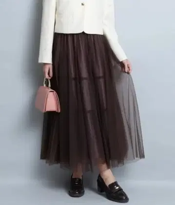 [ 새상품 택 포함 ] JUSGLITTY 레이어 샤샤 스커트 브라운 SS