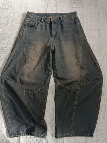 벌룬 실루엣 데님 팬츠 초와이드