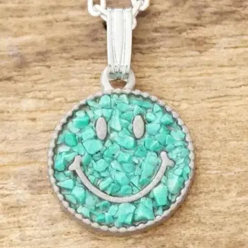 새상품 amp japan 터콰이즈 스마일 목걸이