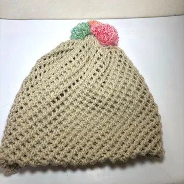 GOLDWIN 골드윈 니트 모자 비니 베이지 폼폼 포함