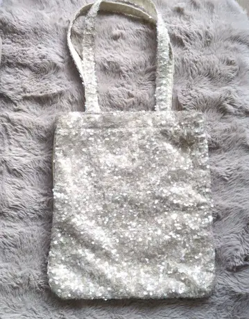 EVOL 스팽글 베이지 토트백