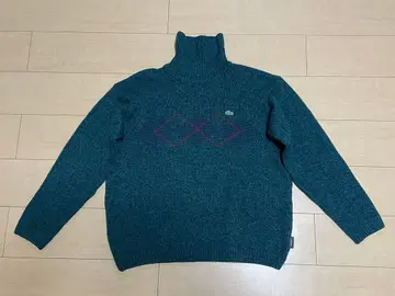 LACOSTE 터틀넥 니트 스웨터/사이즈 4 ( L ) /다크 그린
