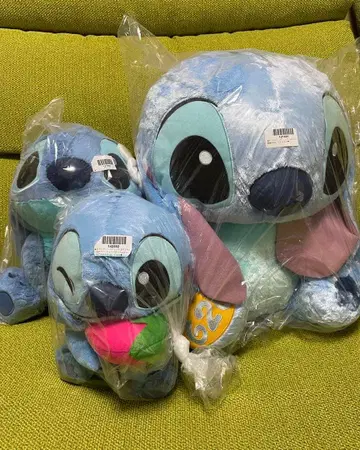 스티치 FukuFuku 별하늘 선셋 딸기 대형 봉제 인형 3점
