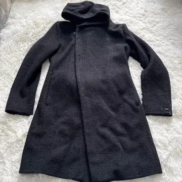 SCHLUSSEL 블랙 후드 부착 체스터 코트 사이즈 2