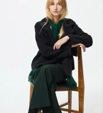 더블 페이스 숏코트 릴랙스 핏 유니클로 L 사이즈