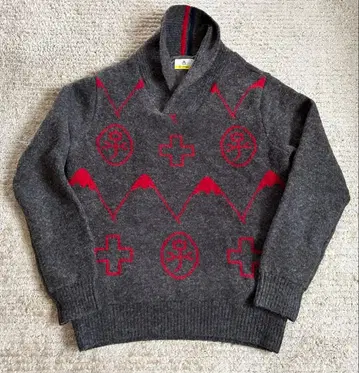 까스텔바작 스웨터 그레이 레드 로고 자수 M 이너 별도 천 바람에 강함