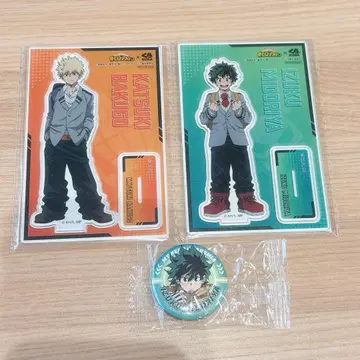 바쿠고 카츠키 미도리야 이즈쿠 아크릴 스탠드 캔뱃지 세트