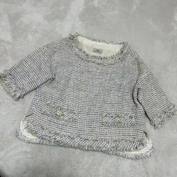 컨디션 최상 GRACE CONTINENTAL 믹스 짜임 트위드 반팔 상의