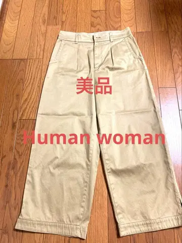 Human woman 베이지 치노 와이드 팬츠 새상품급! 밑단 디자인
