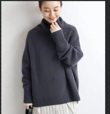 이에나 아쿠아 aqua 하이넥 와이드 풀오버