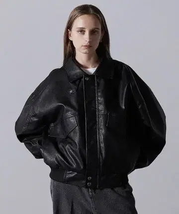 CLEL 인조 가죽 블루종 2025 모델