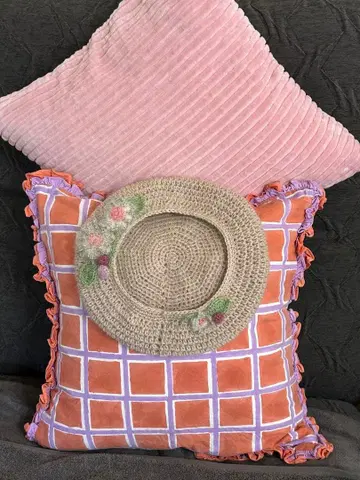 니트 모자 손뜨개질 베레모 체리 마쥬 모헤어 핸드메이드 털실 모자